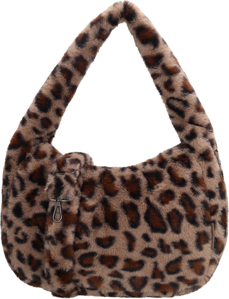 Beagles Barakaldo Schoudertas - Bontlook - Afneembare Schouderband - Handtas - Ritssluiting - Dames Tas - Crossbody - Luipaard