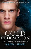 Cover van Cold Redemption met een close-up van een man met blauwe ogen en tekst.