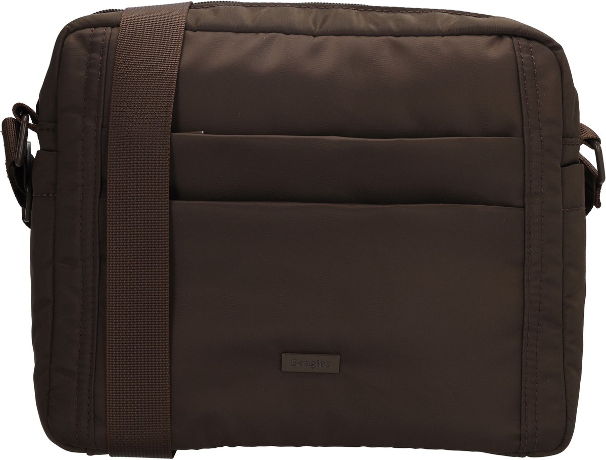 Beagles Duomo Schoudertas - Crossbody - Dames - Veiligheidsrits - Safety Zipper - Crossover - Donkerbruin