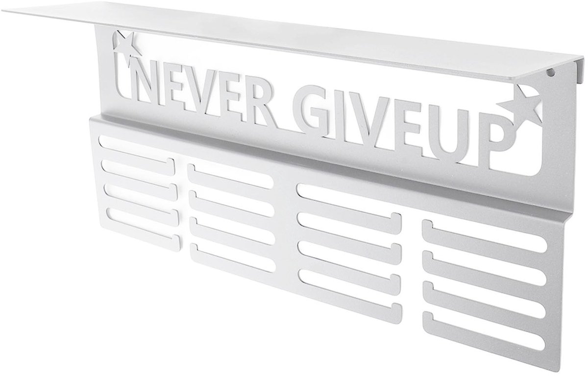 Dailygoods- Medaillehouder Met 16 Haken - Medaille Rek - Trofeeplank - Medaille Houder Hardlopen - Gepersonaliseerd Naamdisplay - Grote Opslagruimte - Medaillerek
