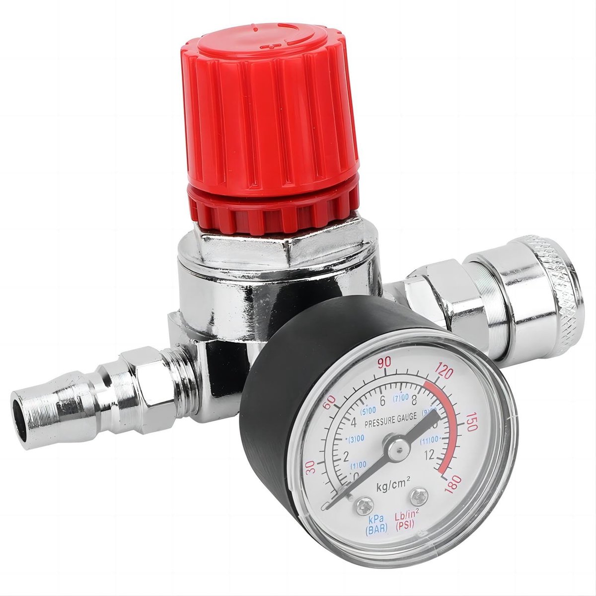 Dailygoods- Drukregelventiel - Luchtcompressor Regulator - Mannelijke/Vrouwelijke Connector - Manometer - Zinklegering - Max. Werkdruk 0,8 mpa - Luchtdrukregelaar