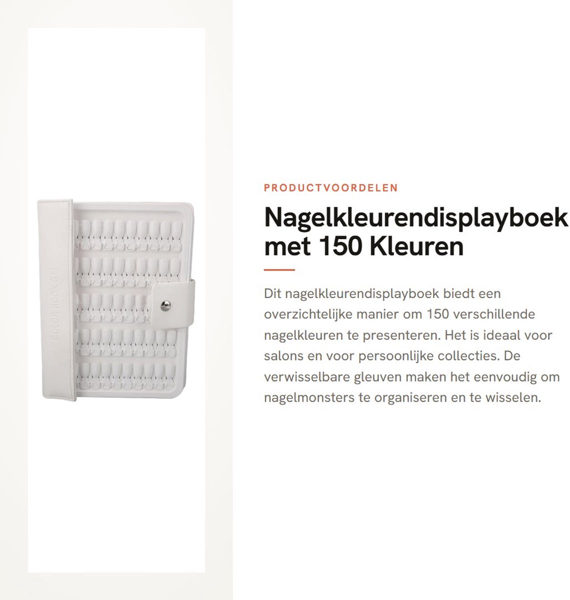 Dailygoods- Nagelkleurendisplayboek 150 Kleuren - Plastic Nagelmonsterhouder - Verwisselbare Valse Nagelgleuven - Eenvoudige Nagelorganisatie - Maat 23 x 18 cm - Stevig Geen Lijmontwerp - Nagelboek