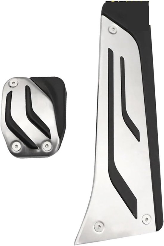Pedaalkappen Auto - Pedalenhoezen Antislip - Verbeteren Rijervaring - Roestvrij Staal Rubber - Standaard Maat - Zilver Zwart — afbeelding 5