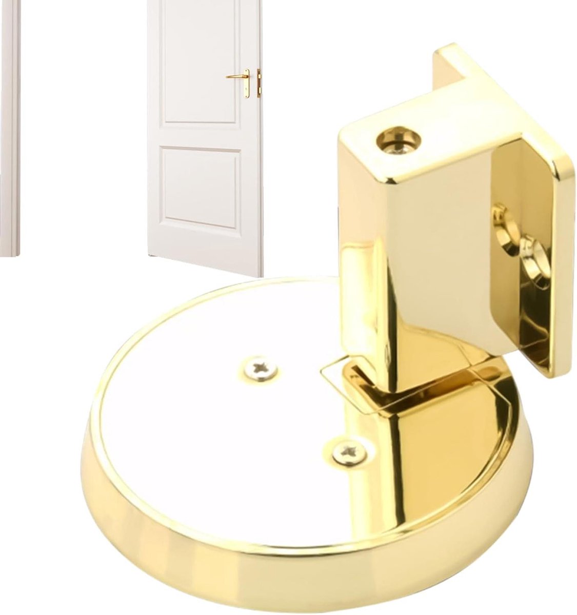 Zware Deur Stopper - Deur Blokker Winddicht - Deur Beveiligen - Mechanisch Vergrendelingsmechanisme - 6.6x1cm Basis - Goud