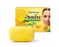 Sulfur Soap – Anti-Acne Zeep – Antibacteriële Gezichts- en Lichaamszeep – Diepreinigend voor Vette en Onzuivere Huid – 100 g