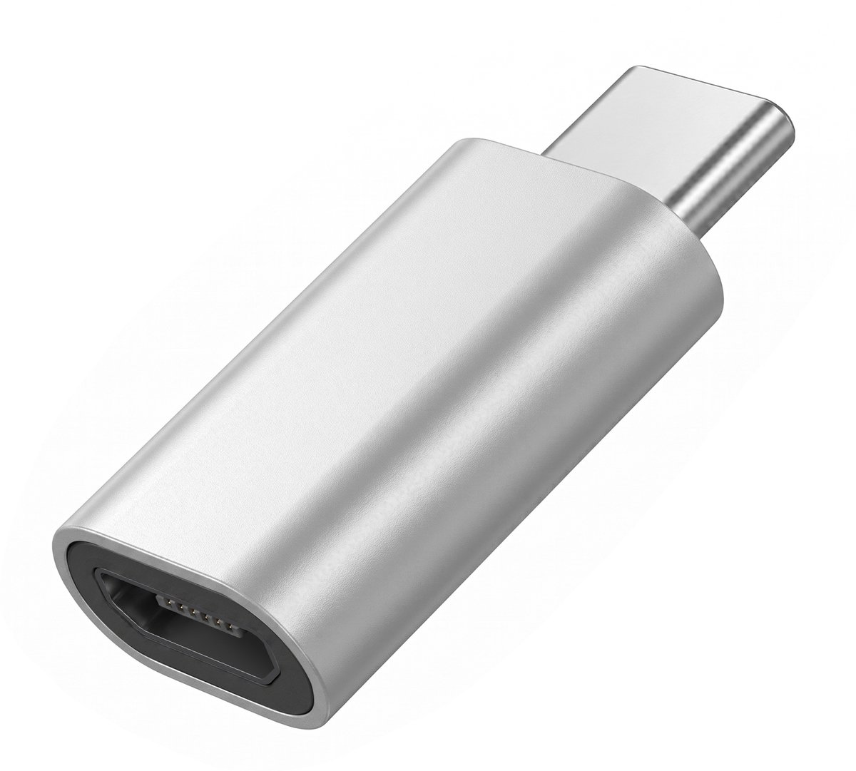 Blue Star, OTG Micro-USB Vrouwelijk naar USB-C Mannelijk Adapter, Zilver