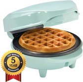 Bestron Wafelijzer - AMW500M - 550W - Mini wafel - Anti aanbaklaag - Mint - 5 jaar garantie