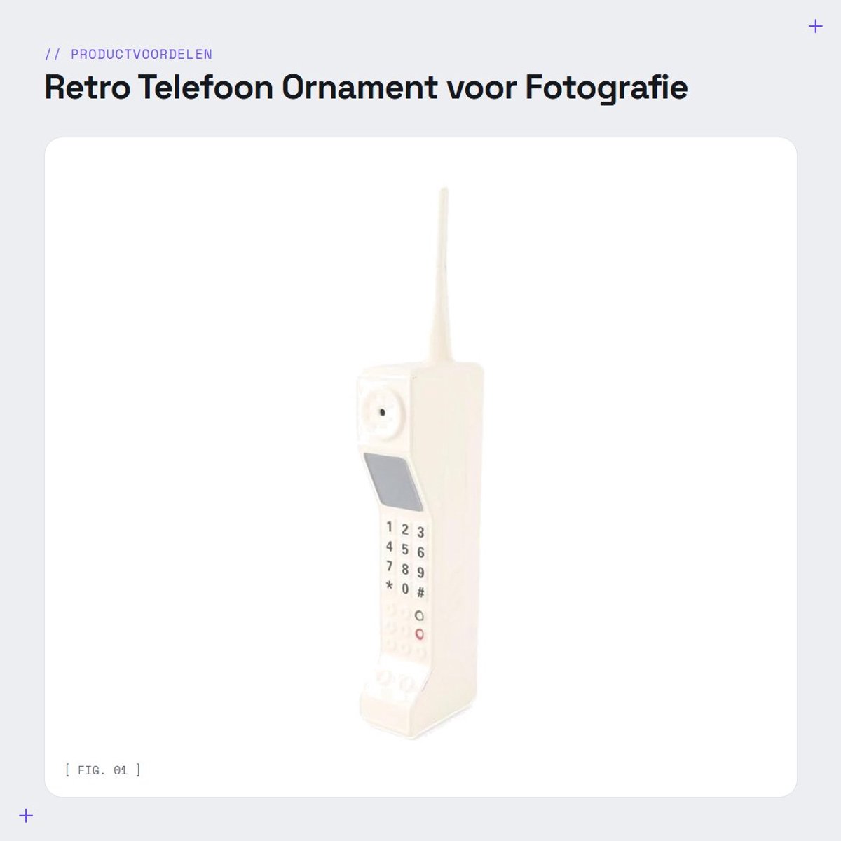 Dailygoods- Baksteen Telefoon Retro Design - Decoratie Accessoire - Vintage Ornament - Fotografie Props - Lichtgewicht - Hoogwaardige Kwaliteit