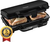 Bestron Tosti apparaat - ASM90XLZ - 900W - Voor 2 tosti's - Anti aanbaklaag - Zwart - 5 jaar garantie