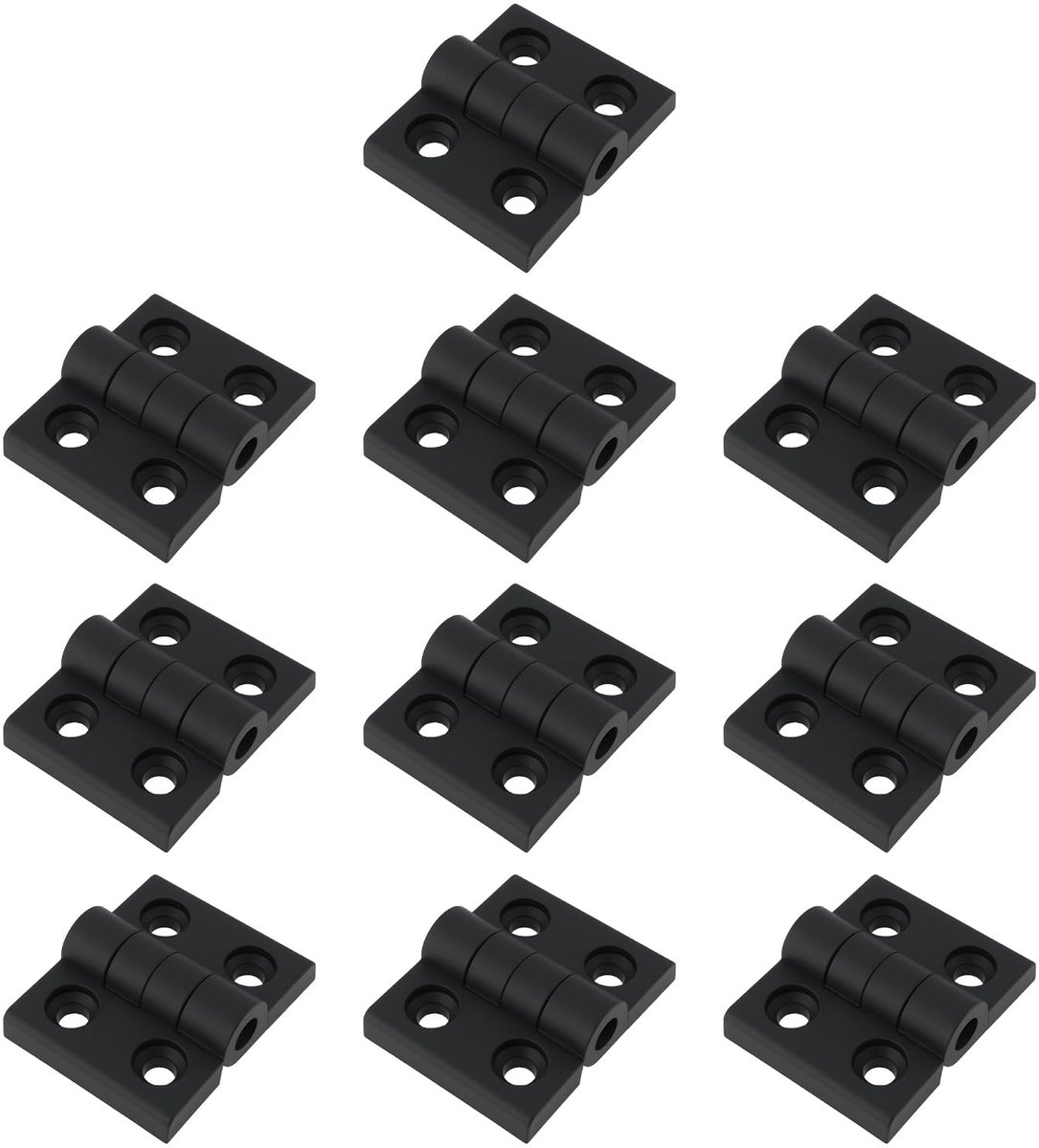 Dailygoods- Scharnier 10 Stuks - Nylon - 57x46x8mm - Zwart - Slijtvast - Geschikt voor Camper/Caravan - Deurscharnier