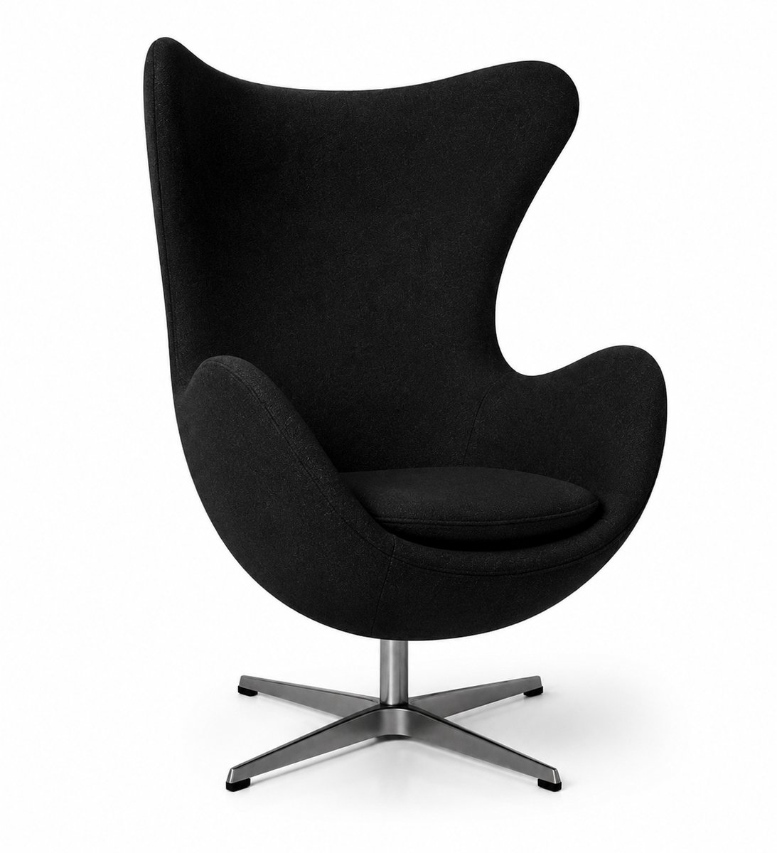 Oval Chair - Zwart Stof - Fauteuil - Stoel - Draaifauteuil