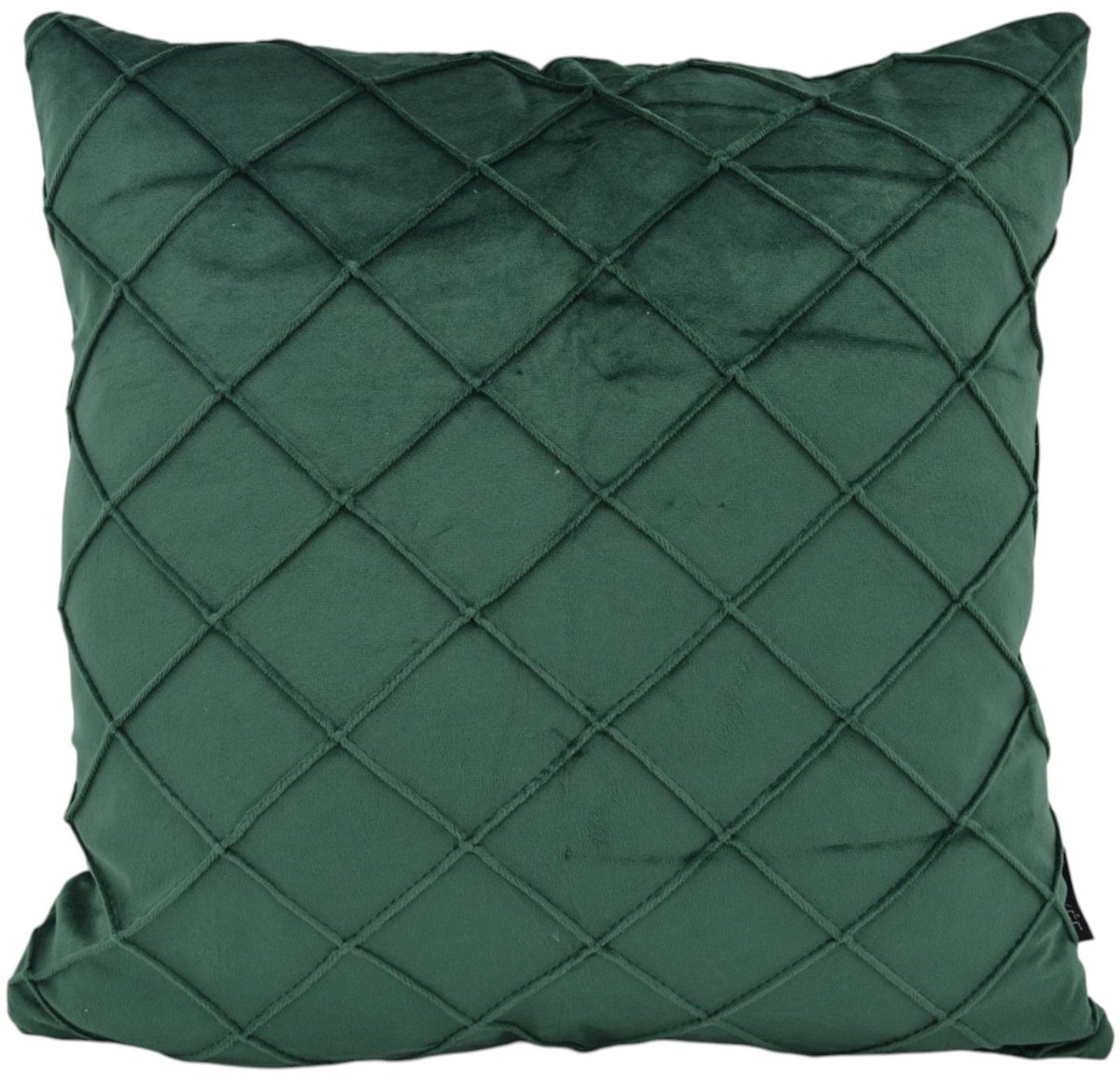 NOVÉE Sierkussen Velvet Cross Intens Groen | 45x45 cm | Velvet/Polyester