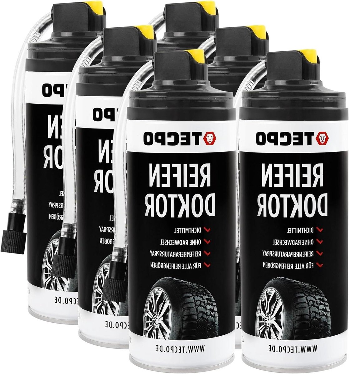 Bandenafdichtmiddel Set - Pechspray Auto - Noodhulp Onderweg - Directe Reparatie - 400 ml - Transparant