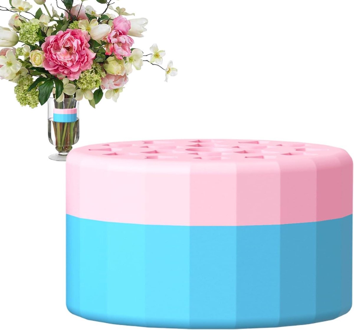 Bloemenstandaard Houder - Bloemstukken Organizer - Bloemen Schikken - Variabele Opening - 5 cm Diameter - Roze Blauw