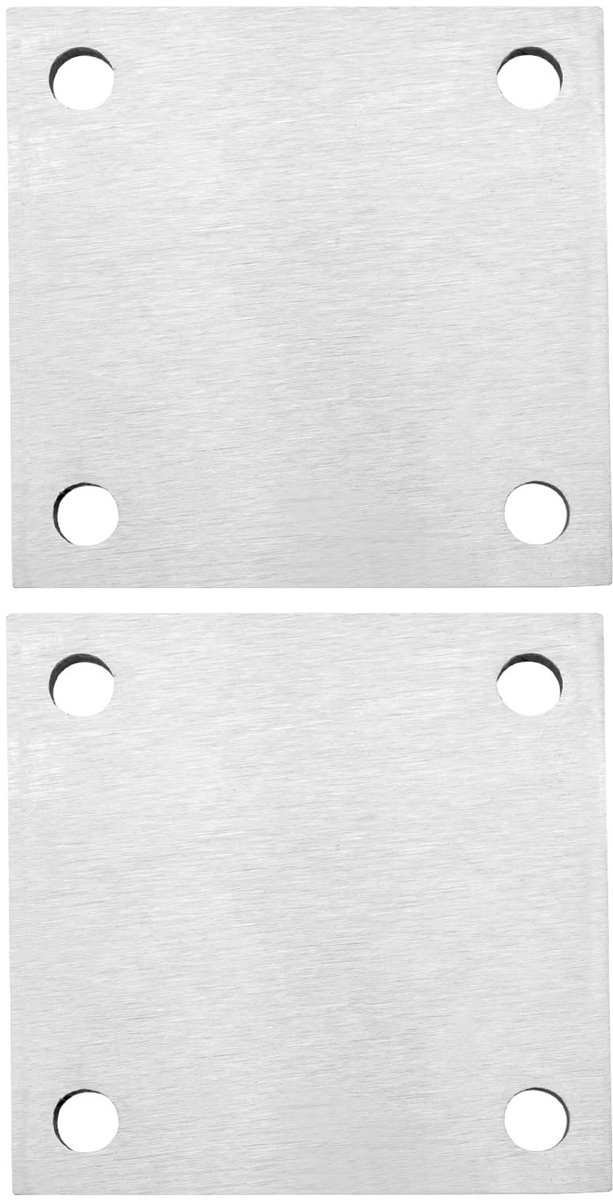 Dailygoods - 2 Stuks RVS Ankerplaten 120 x 120 x 6mm