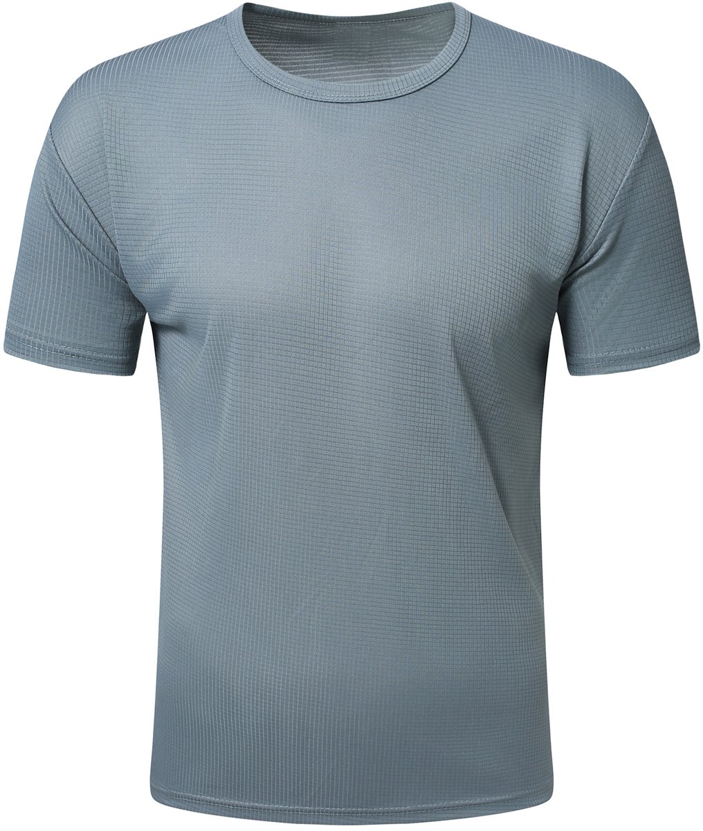 YOUTHUP Heren Casual Sport Korte Mouw T-Shirt Ronde Hals Eenvoudig Grijs