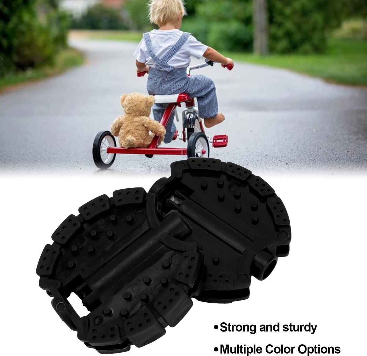 Dailygoods- Kinderenfietspedaal Duurzaam - Fietspedalen Kinderfiets - Fietspedalen Driewieler - Kunststof - Eenvoudig te Installeren - Meerdere Kleuropties - Fietspedaal