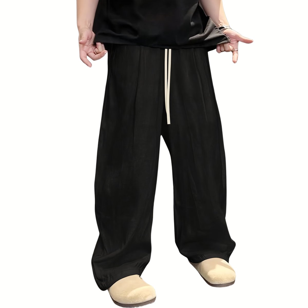 Currero Linnen Broek Heren - Zomerbroek - Volwassenen - Lange Broek - Pantalon - Strandbroek - Zomer - Ibiza Stijl - Zwart XL