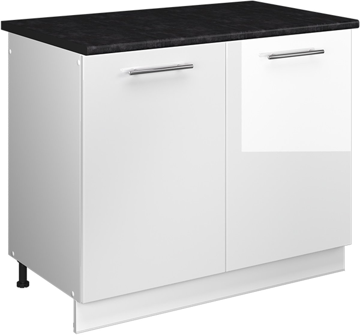 Vicco Wastafelkast Fame-Line, Wit Hoogglans/Wit, 100 cm, WB Antraciet