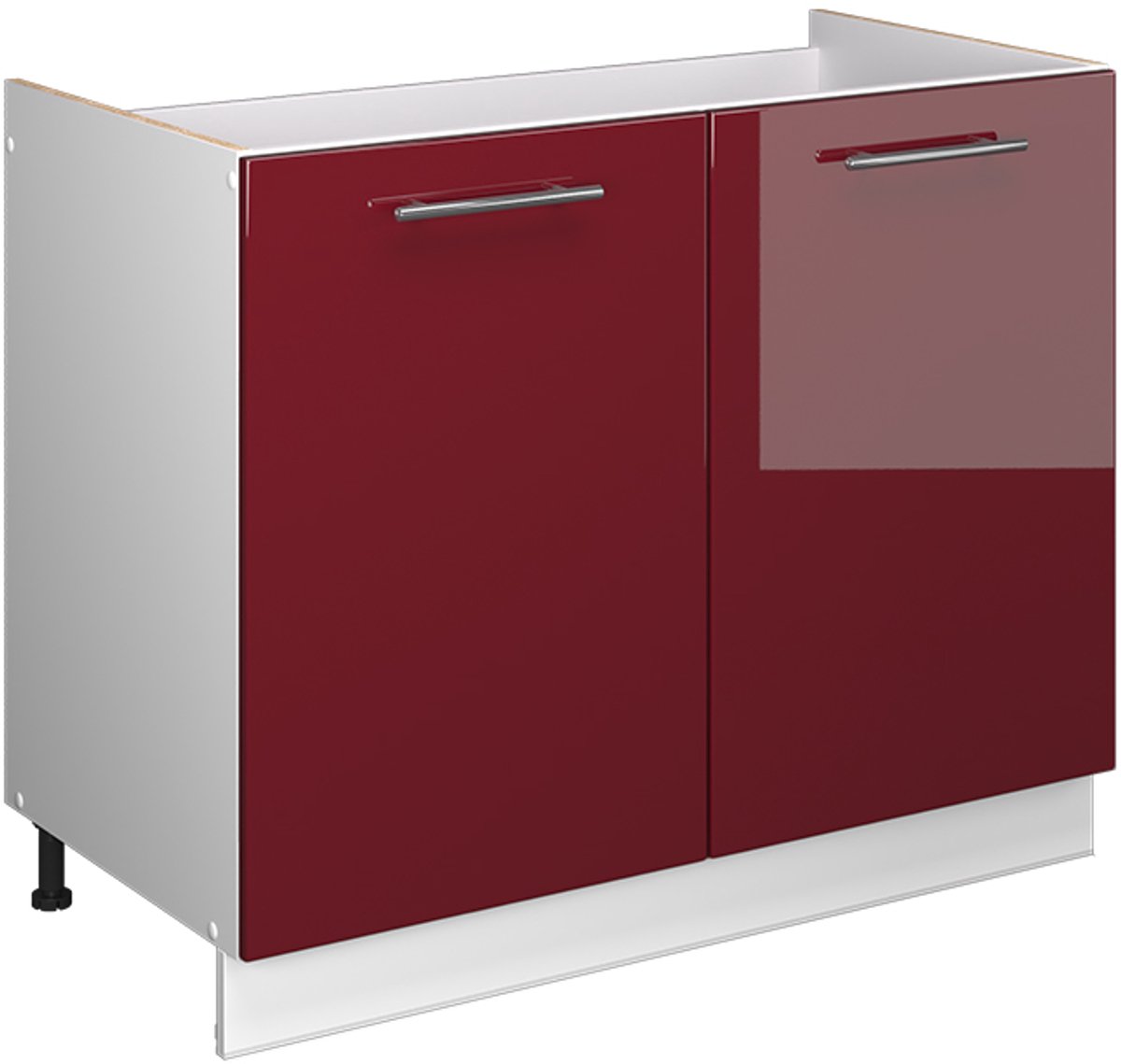 Vicco Wastafelkast Fame-Line, Bordeauxrode hoogglans/Wit, 100 cm zonder werkblad