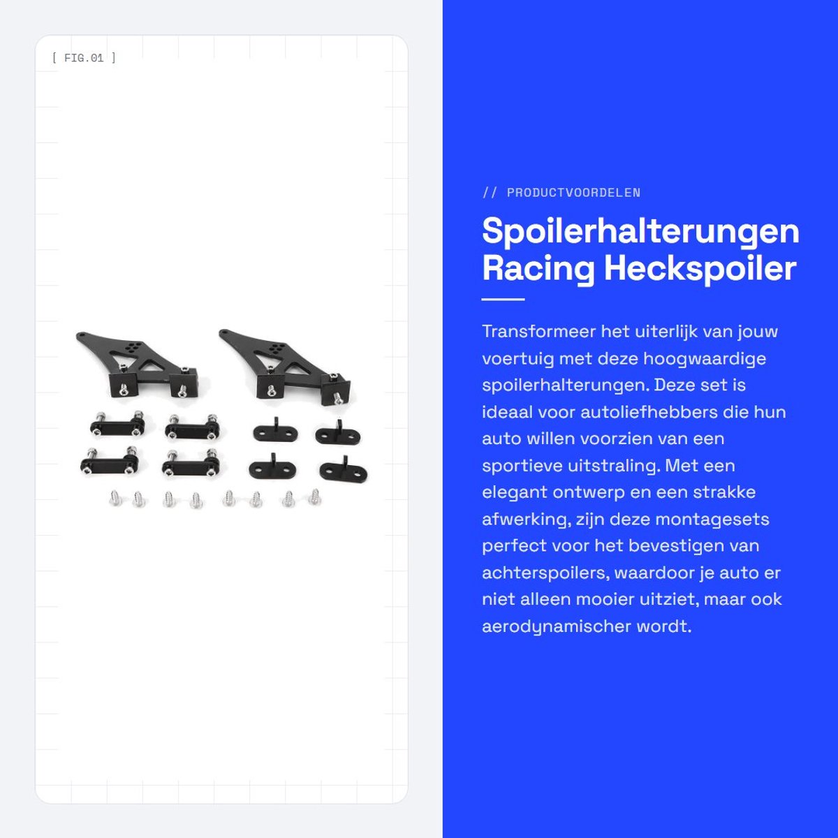 Dailygoods- Spoilerhalteringen 5" - Aluminiumlegering - Racing - Montagehoek - Elegant ontwerp - Verbeterd uiterlijk - Spoilerbeugels