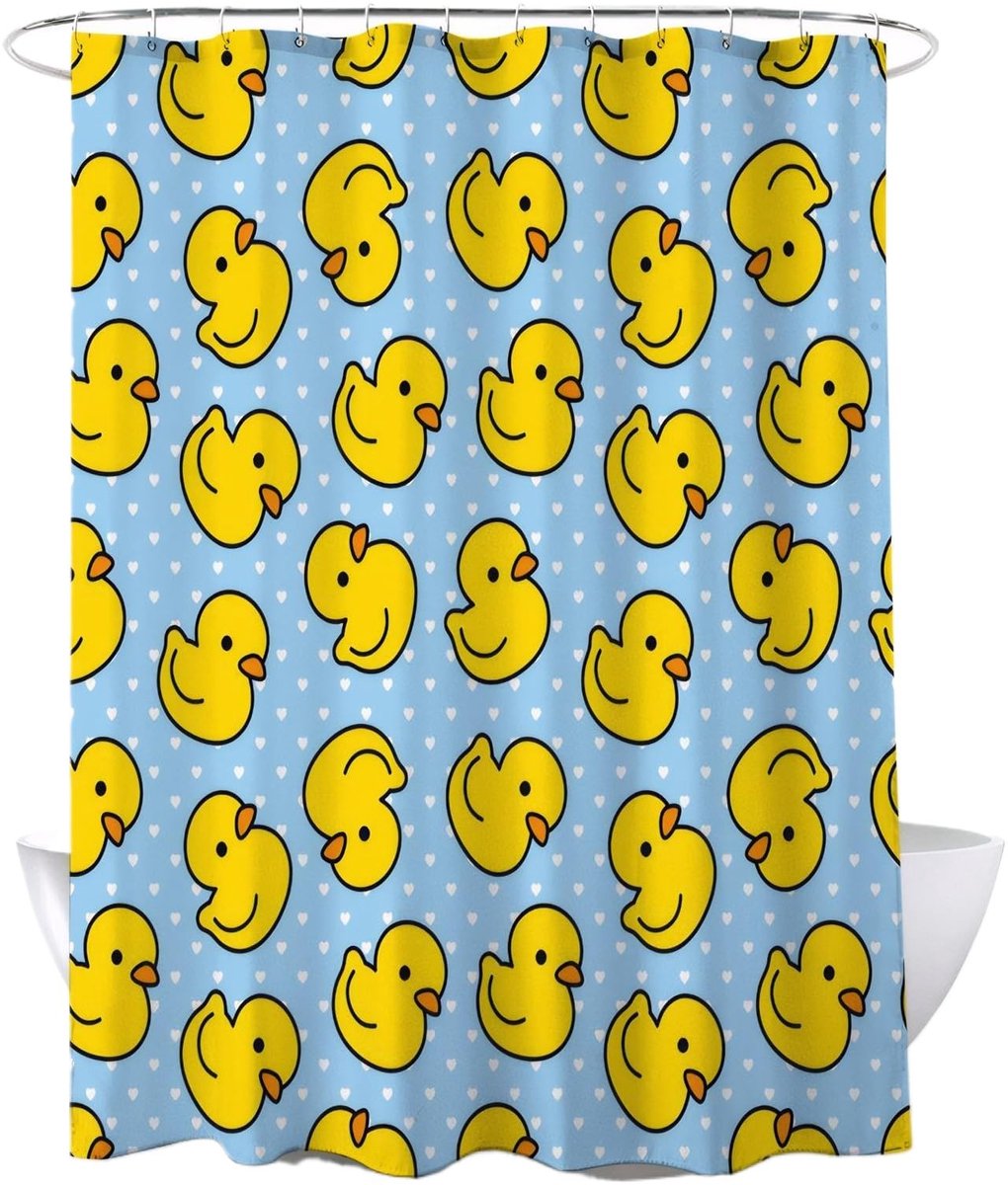 Dailygoods- Douchegordijn Waterdicht - Eend Patroon - Anti Schimmel - Wasbaar - 120x180 cm - Polyester Materiaal - Badgordijn