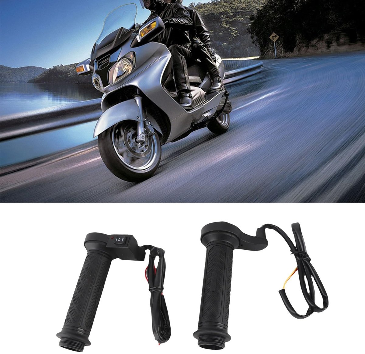 Dailygoods- Hete Handgrepen Antislip - Elektrische Verwarmde Handgrepen - Motorfiets/Fiets/ATV - 1 Paar - 22 Mm (7/8 Inch) - Comfortabele Grip - Verwarmde Handvatten