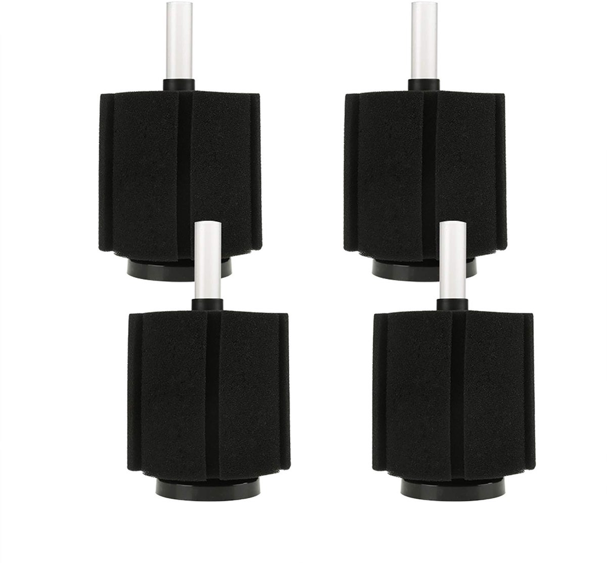 Dailygoods- Sponsfilter 4-delig - Biologische Filtratie - Duurzaam Kunststof - Bescherming Kleine Vissen - Eenvoudig te Installeren - Herbruikbaar - Aquariumfilter