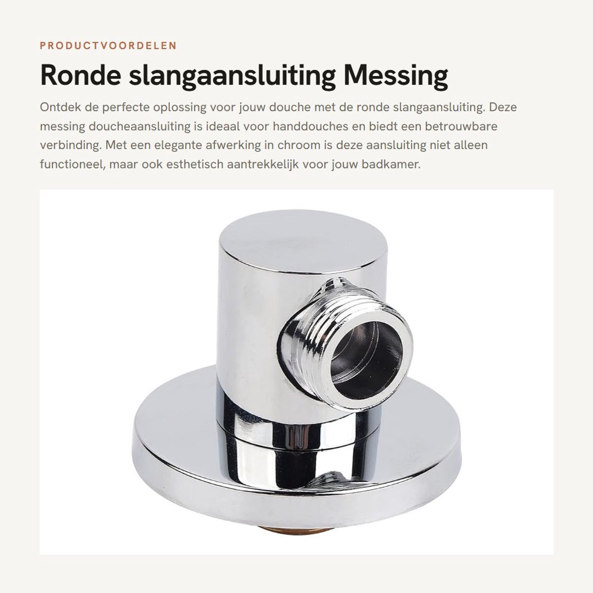 Dailygoods- Slangaansluiting G 1/2 - Doucheslangaansluiting Messing - Wandaansluitboog - Gegalvaniseerd Zilver - Inclusief Afdichting - Afmetingen 5,5 x 6 cm - Doucheslang