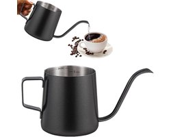 Druppelkoffiezetapparaat - Handmatig koffiezetapparaat - Koffie bereiden - Zwanenhals uitloop - 250 ml - Zwart