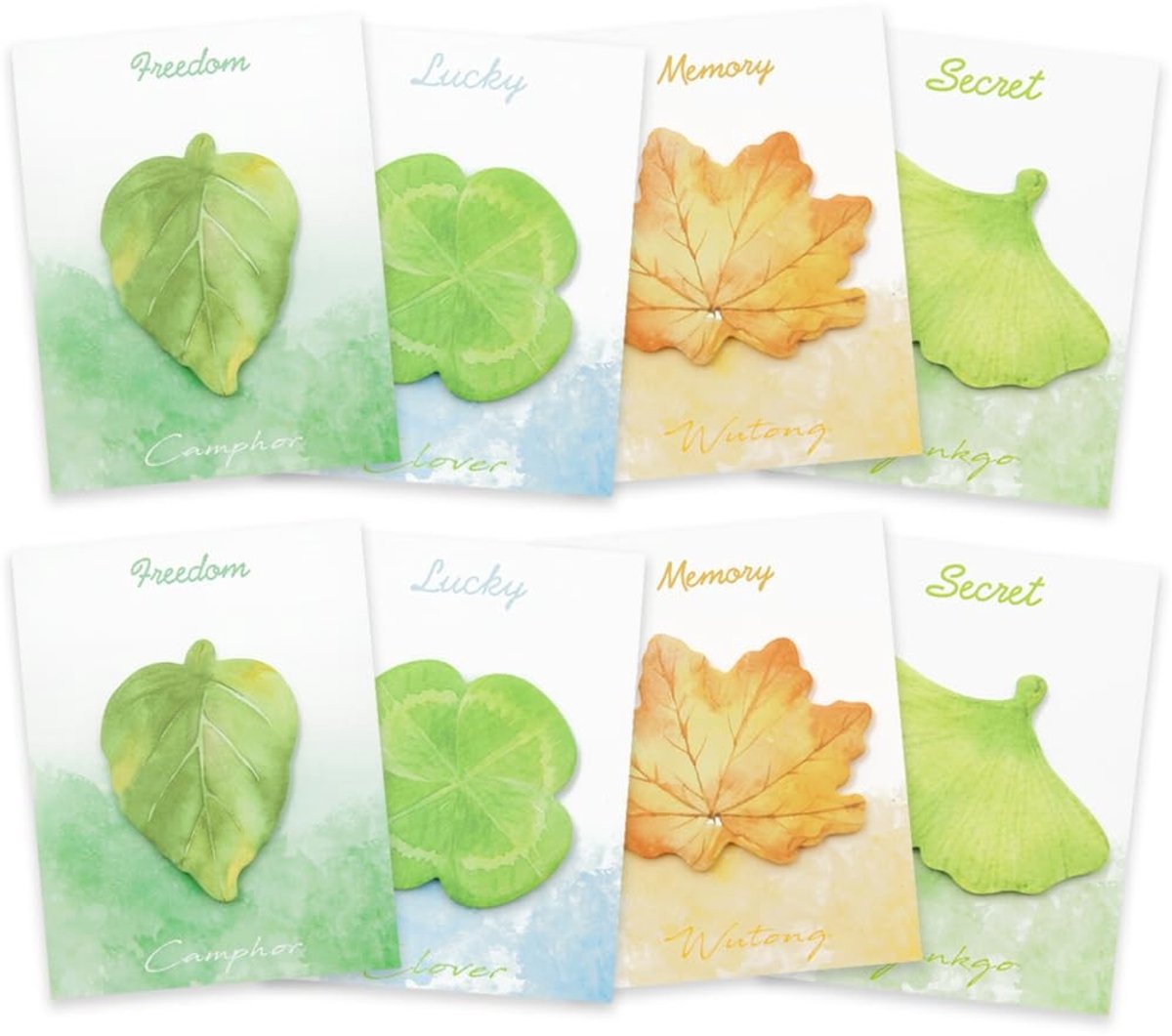 Dailygoods- Notitieblaadjes 240-delige set - Zelfklevende notities - Bladmotieven - Kantoor/school - Lichtgekleurde notitieblokken - 11,5 x 9 cm - Notitieblok