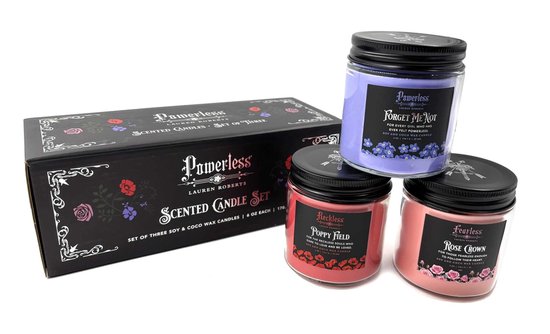The Powerless Trilogy- Lauren Roberts: Powerless Trilogy Scented Glass Candle Set (Set of 3)