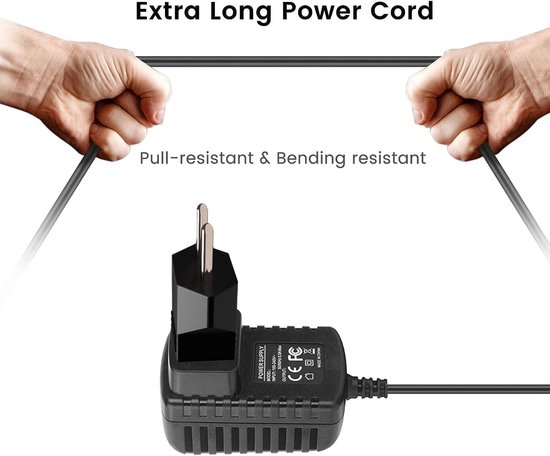 Netvoeding Adapter - Oplader Kabel - Externe Harde Schijf - Compact Lichtgewicht - EU Stekker - Zwart — afbeelding 4