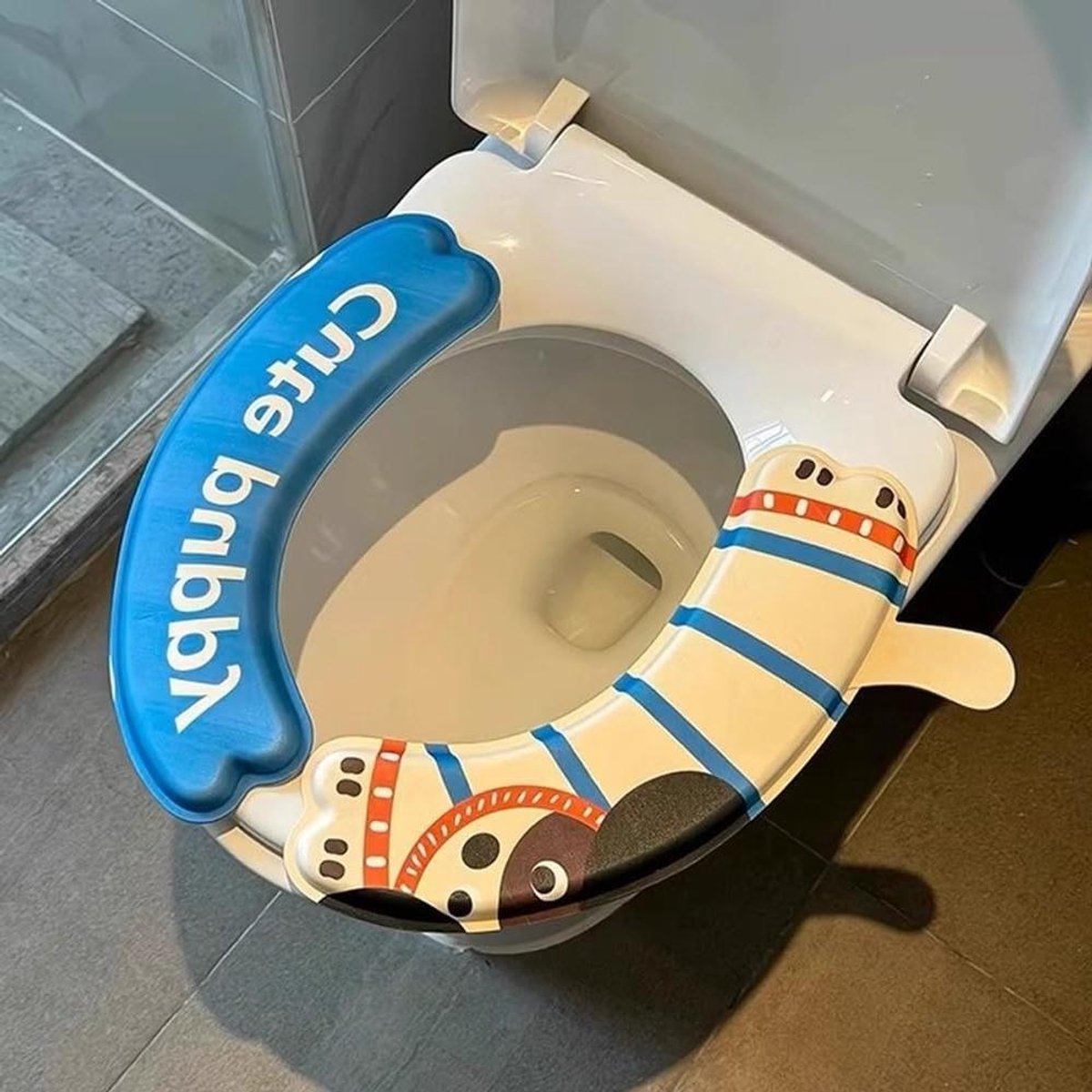 Toiletstoelhoes - Toiletzitting deksel - Badkamer Hygiëne - Waterdicht EVA materiaal - 36 x 10 x 1 cm - Blauw