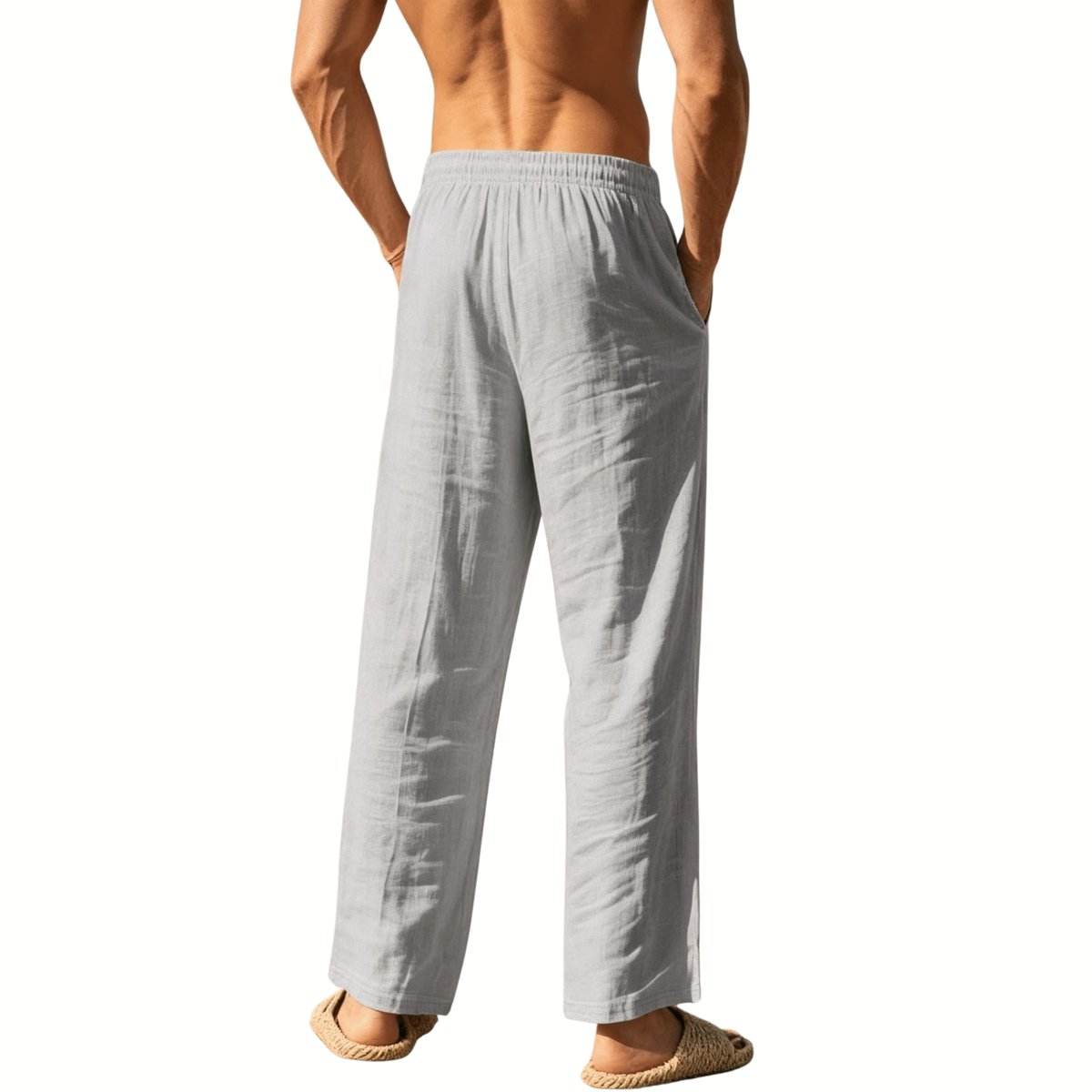 Currero Linnen Broek Heren - Zomerbroek - Volwassenen - Lange Broek - Pantalon - Strandbroek - Zomer - Ibiza Stijl - Grijs S