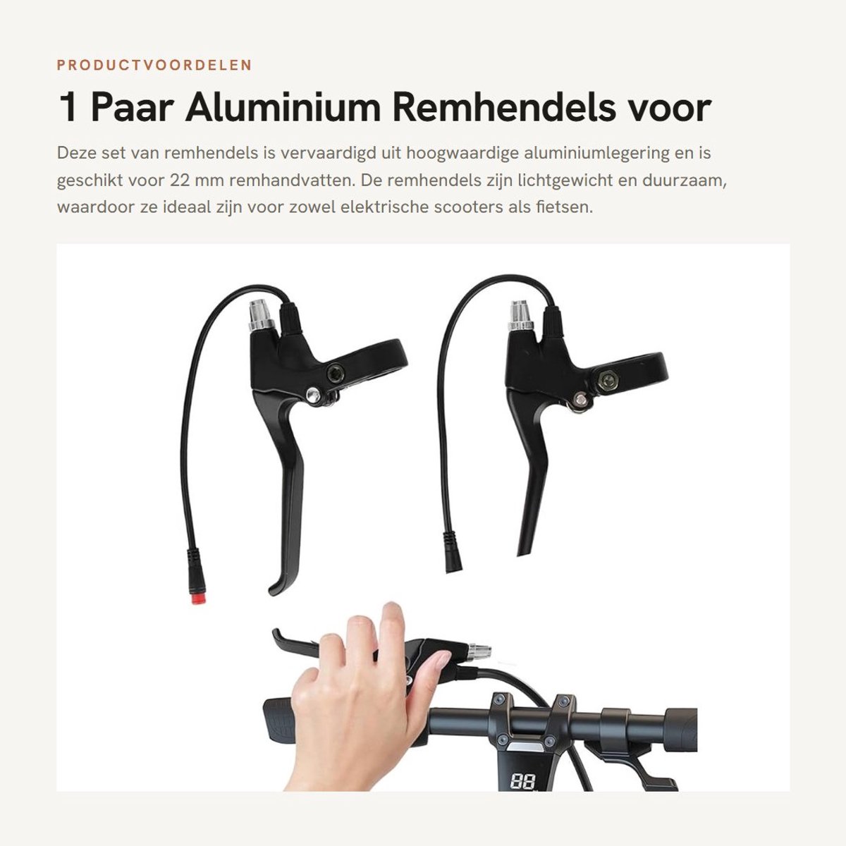 Dailygoods - 1 Paar Aluminium Remhendels voor Fietsen en Scooters