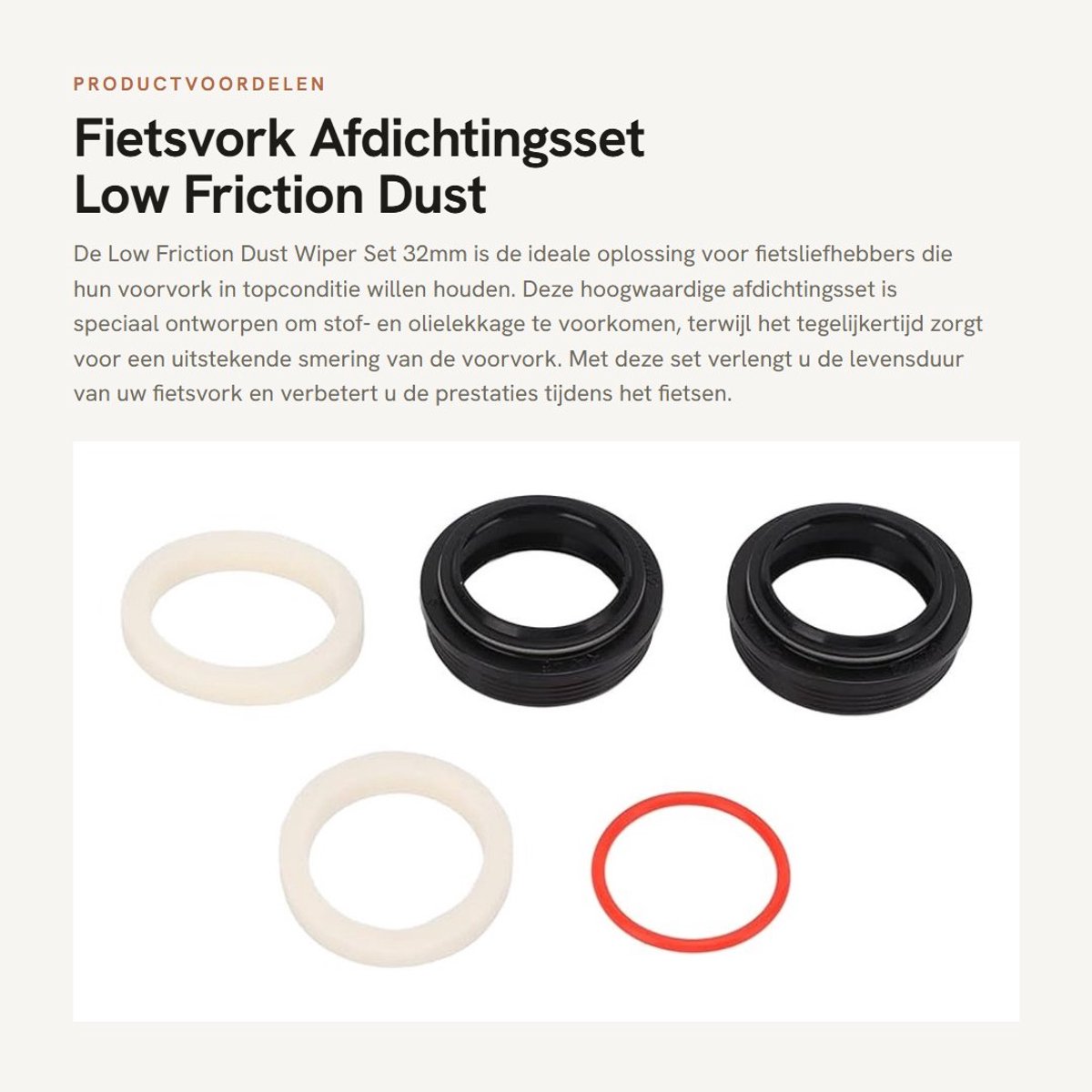 Dailygoods- Stofwiper Set 32mm - Stofafdichting - Schuimring/O-ring - Fietsvork - Rubber - Voorkomt stof- en olielekkage - Vorkafdichting
