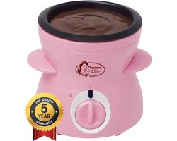 Bestron Chocolade Fondue DCM043P - Elektrische fondue - 5 personen - 10 Fonduevorkjes - Roze - 5 jaar garantie