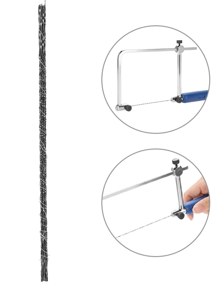 Dailygoods- Zaagbladen 12 Stuks - Geschikt voor Hout/Metaal/Kunststof - Gesmeed uit Koolstofstaal - Hoge Hardheid - Voor Dagelijks Gebruik - Zaagset