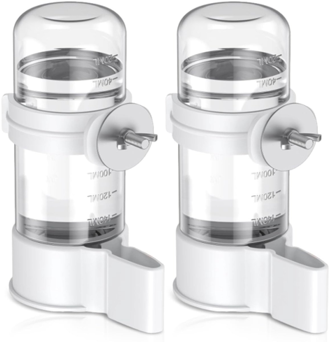 Dailygoods- Vogelwaterdispenser Automatisch - Vogelbad Kooi - Voedselveilig Kunststof - 2 Stuks - Roestvrij Staal - Transparant