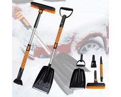 Telescopische Sneeuwschuiver - Auto Sneeuwruimer - Winterklaar Maken - Verstelbare Lengte - 1 kg - Zwart