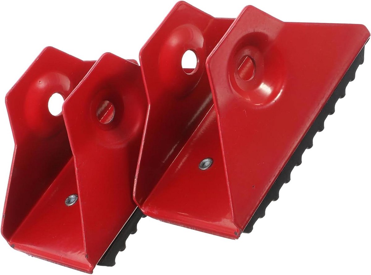 Ladder Matten - Ladder Voetsteunen - Ladder Stabiliseren - Antislip Rubber - 12.5x8CM - Rood