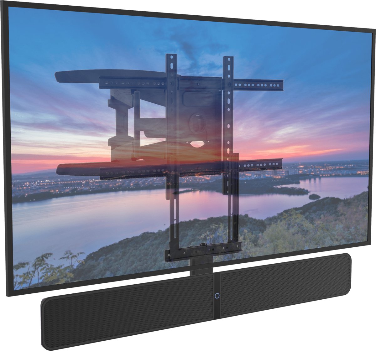 Cavus WME105 PULSE Draaibare Tv Muurbeugel & Ophangbeugel geschikt voor Bluesound Pulse Flex 2i Soundbar & VESA Tv - 35kg