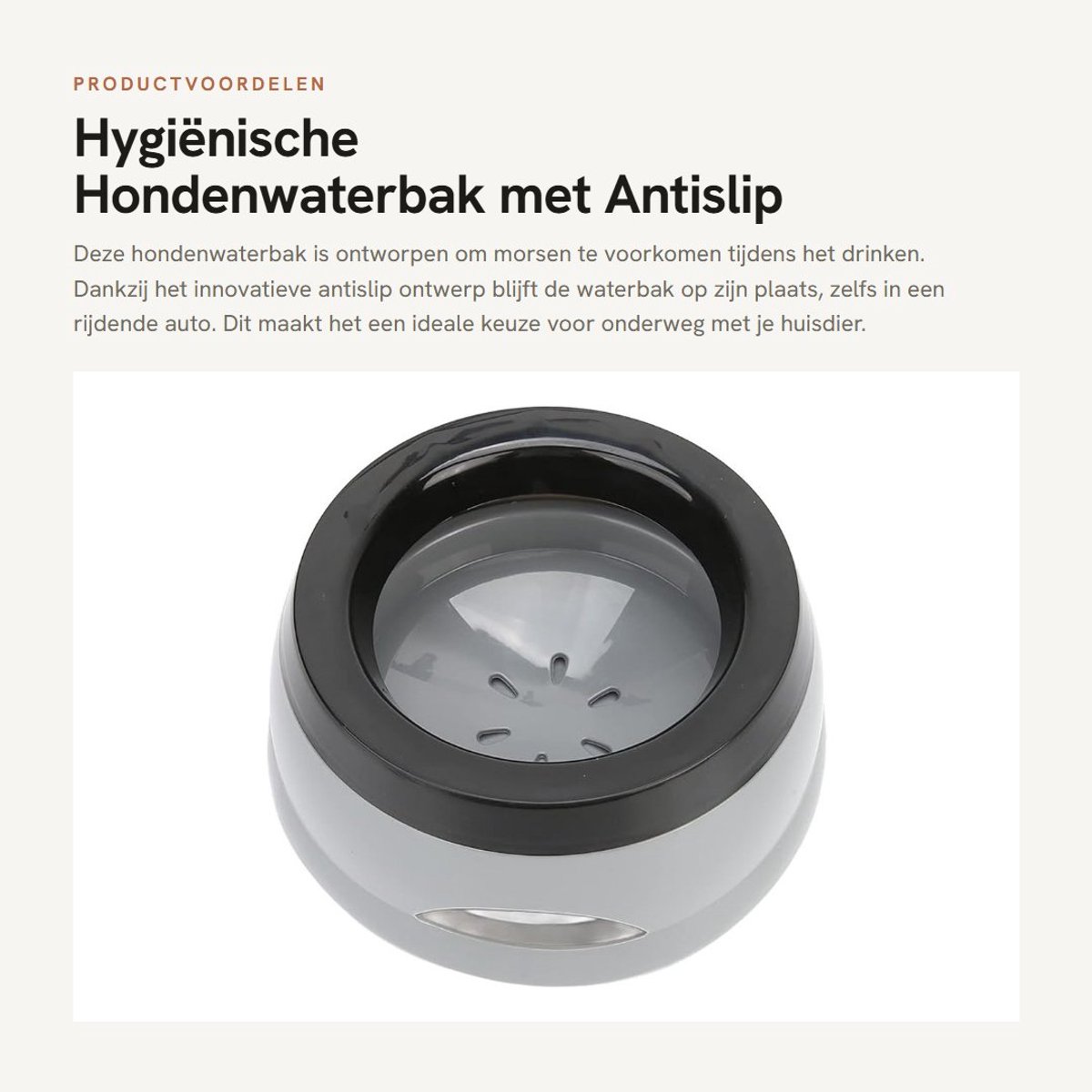 Dailygoods- Hondenwaterbak 750 Ml - Hygiënisch - Afneembaar - Antislip - Draagbaar - Non Spill Design - Geschikt voor Auto - Hondendrinkbak