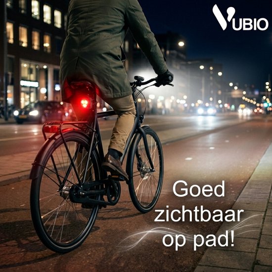 Vubio LED Fietsverlichting USB Oplaadbaar - Waterdichte Fietslampjes Led Set Wit en Rood - 500 Lumen - Stadsfiets - Mountainbike — afbeelding 2