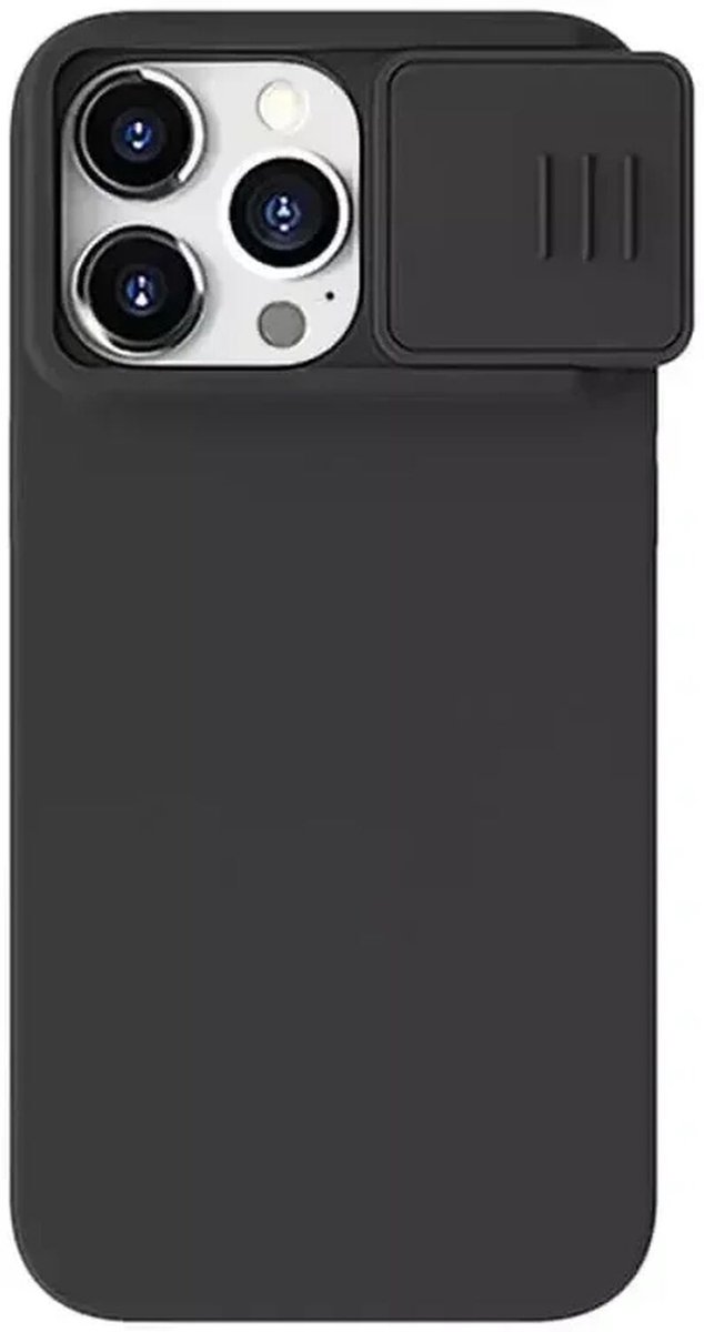 Nillkin CamShield Hoesje Geschikt voor Apple iPhone 15 Pro - Compatibel met MagSafe - Siliconen Back Cover - met Camera Slider Zwart