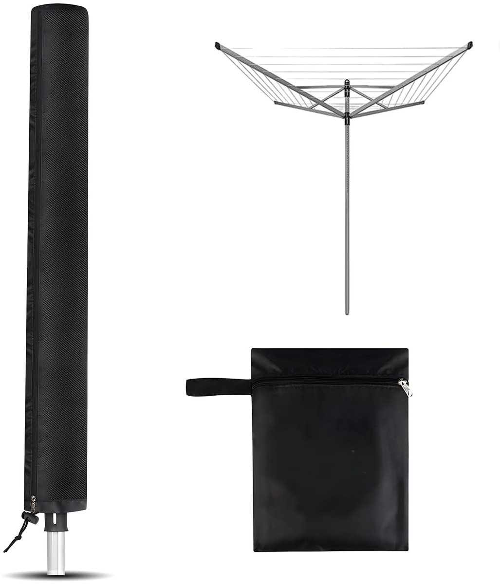 Dailygoods- Droogmolen Afdekking Robuust - Beschermhoes - Waterafstotend - Anti-UV - Ritssluiting - 168 x 16 x 16 cm - Wasrekhoes