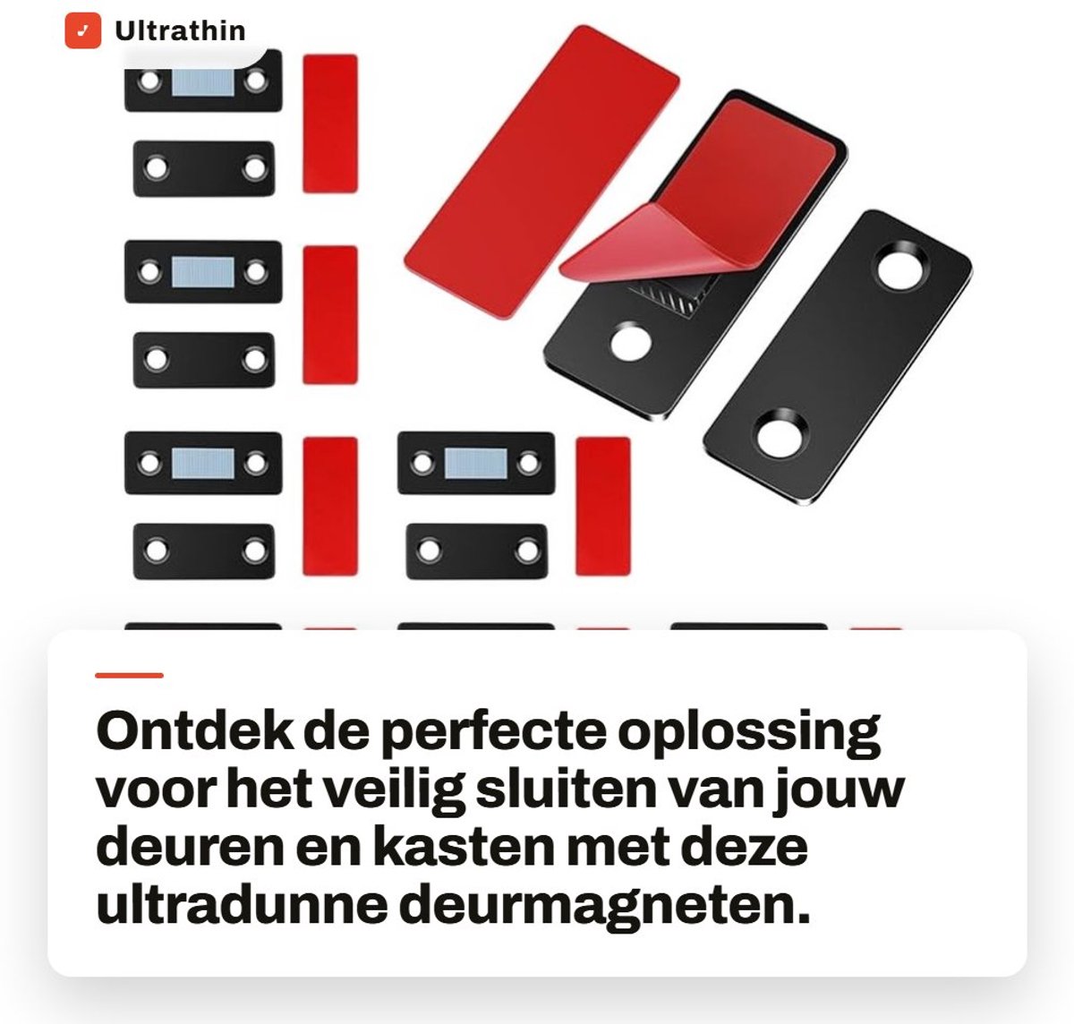 Dailygoods- Deurmagneten 8 Stuks - Ultrathin Ontwerp - Roestvrij Staal - Zelfklevende Magneetsnappers - Sterke Magnetische Kracht - Eenvoudige Installatie - Kastsluitingen