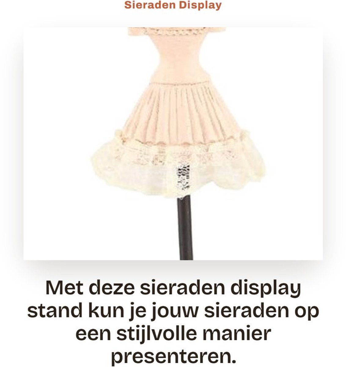 Dailygoods- Sieradenstand Draaibaar - Sieradenrekje - Sieradenhouder - Sieradenstandaard - Sieradenrek voor kettingen - Hoogwaardige polyesterhars