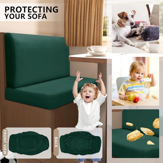 Bankhoes Bankstel - Meubelbeschermer Hoezen - Interieur Vernieuwen - Elastische Band - W60-90cm D30-55cm - Groen — afbeelding 3